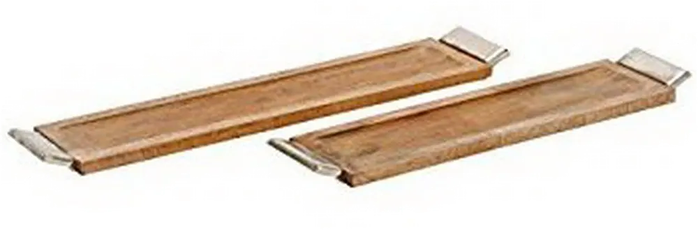 27 Inch Wooden Rectangular Tray-1