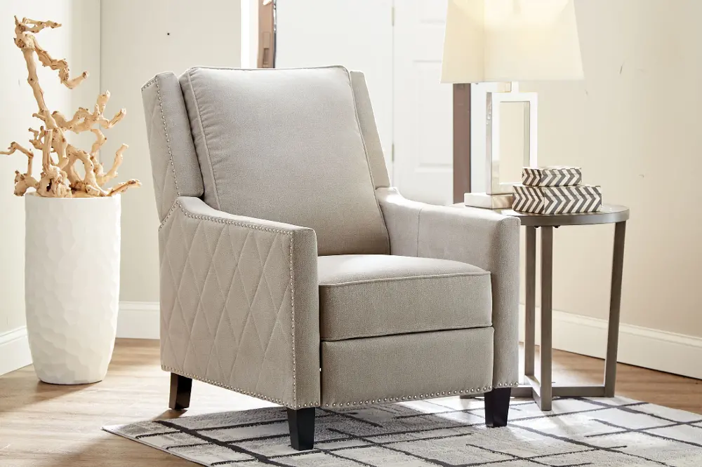 Essex Taupe Traditional Pushback Recliner-1