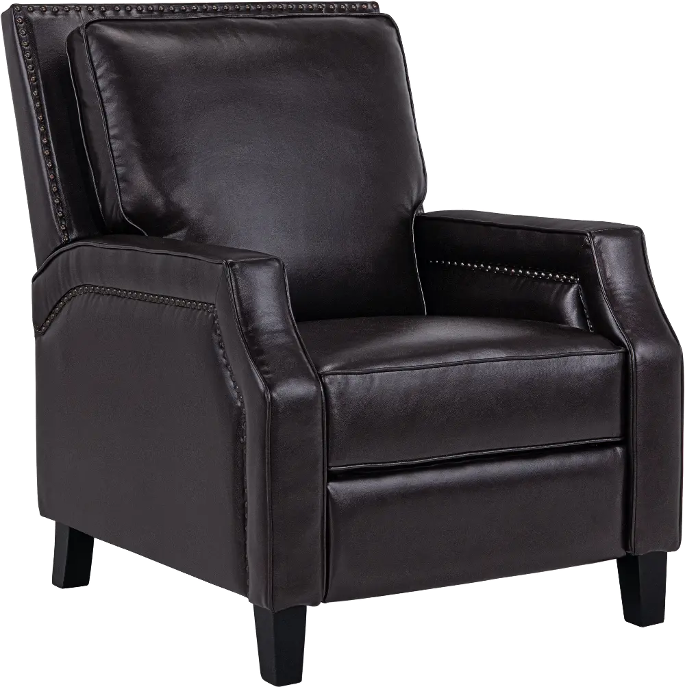 Dark Chocolate Brown Transitional Pushback Recliner - Portico-1