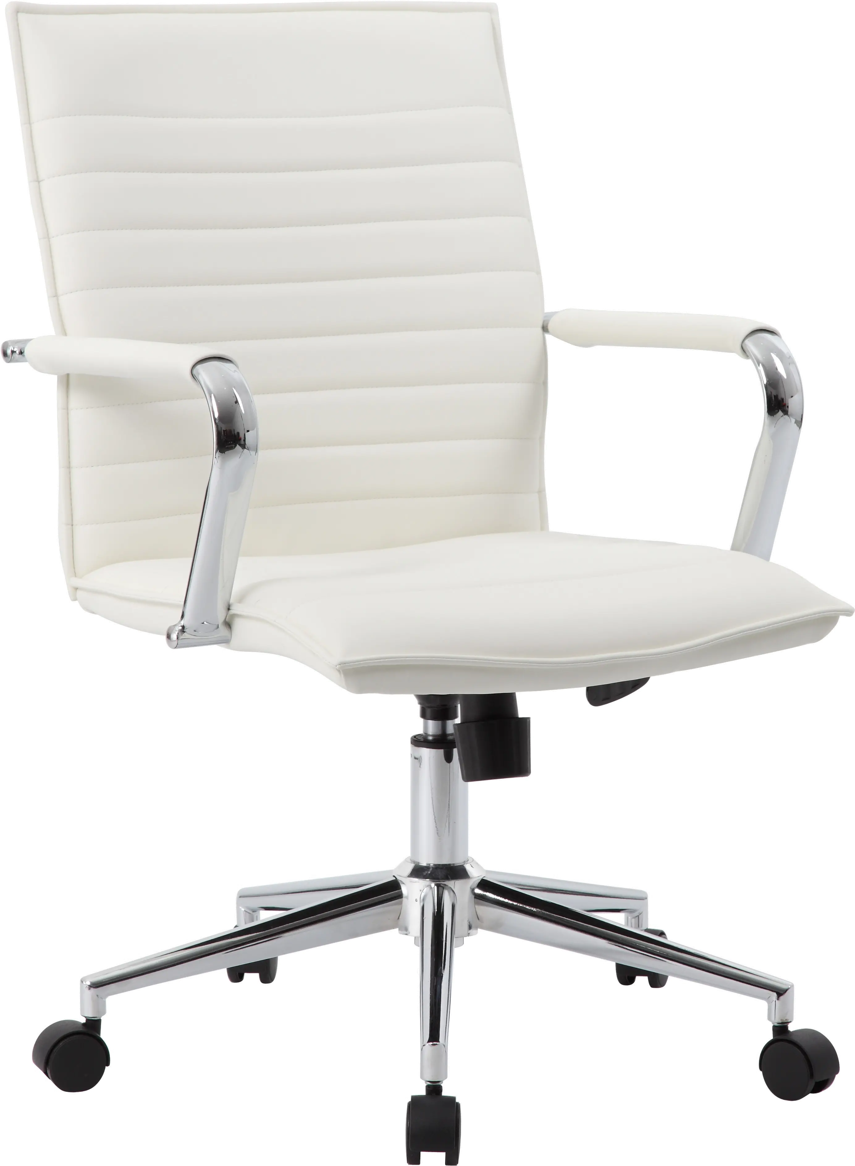 B9533C-WT Boss White Vinyl Hospitality Office Chair sku B9533C-WT