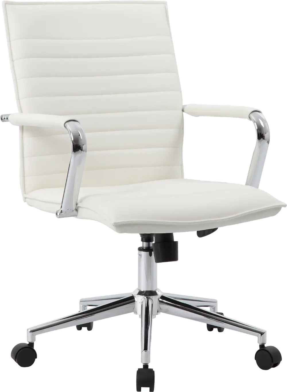 Boss White Vinyl Hospitality Office Chair-1