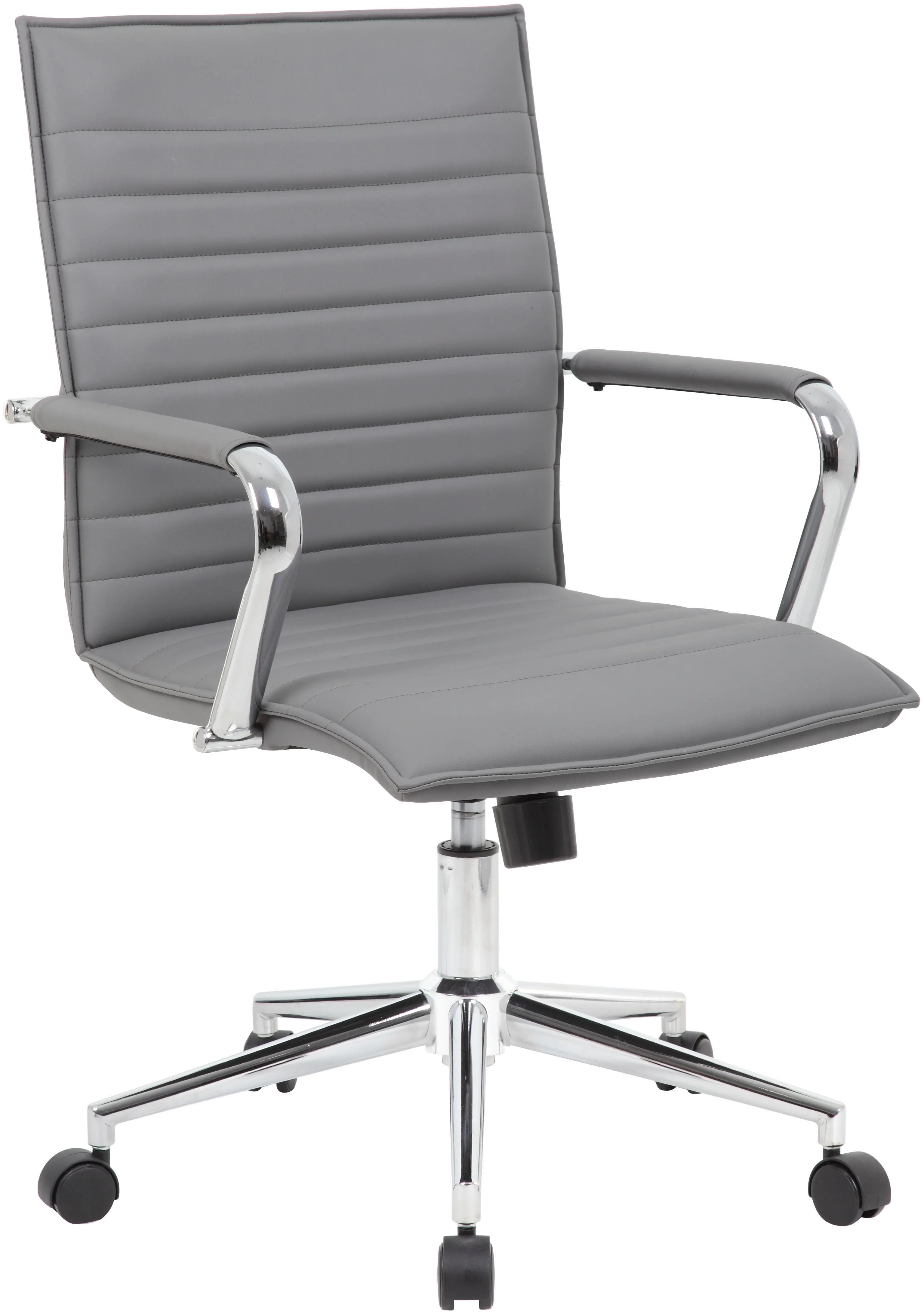 Boss Gray Vinyl Hospitality Office Chair