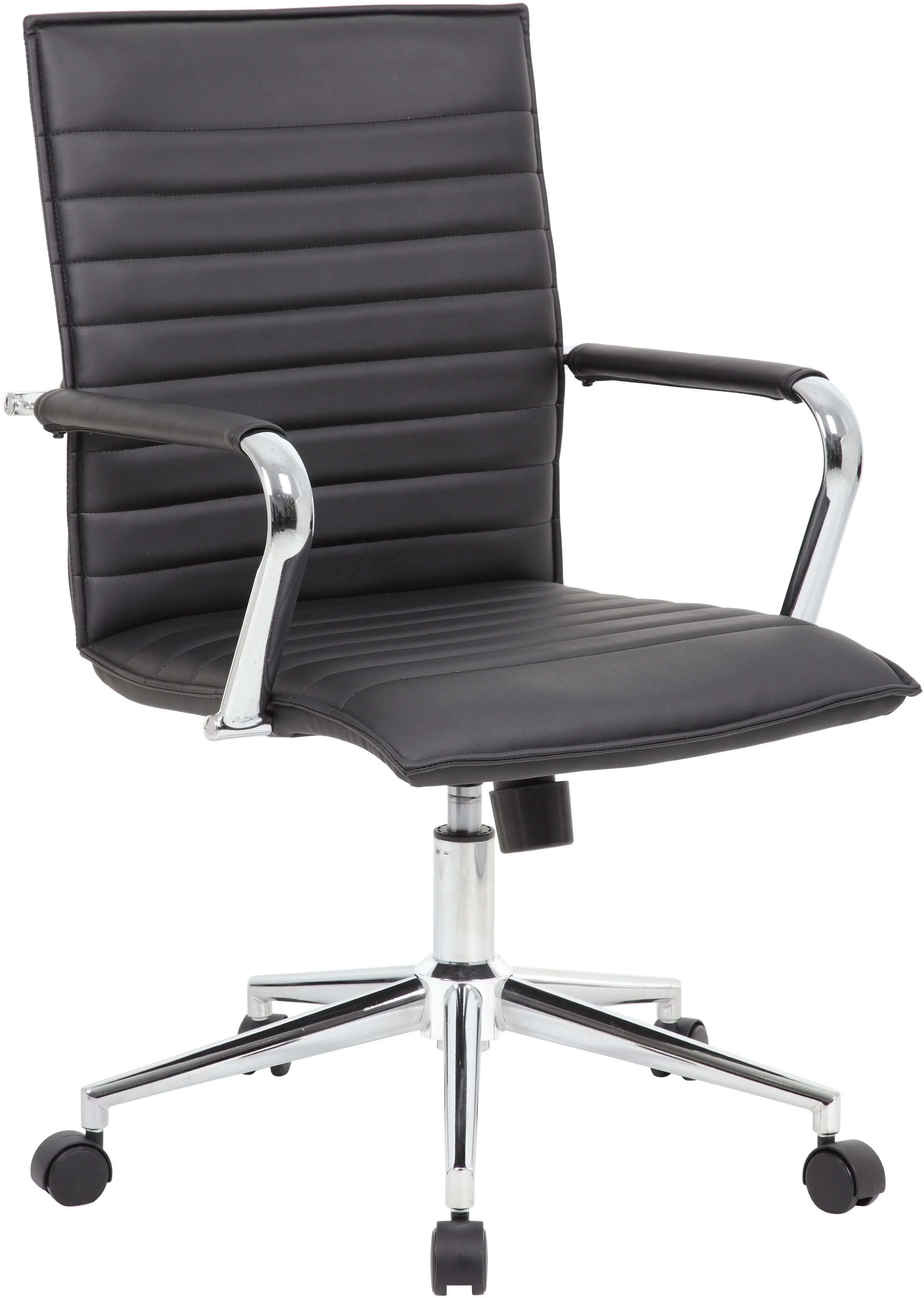 B9533C-BK Boss Black Vinyl Hospitality Office Chair sku B9533C-BK