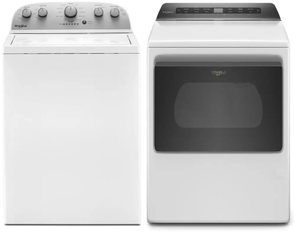 .WHP-W/W-5000-GAS-PR Whirlpool Top Load Washer and Gas Dryer Pair - 5000 White-1