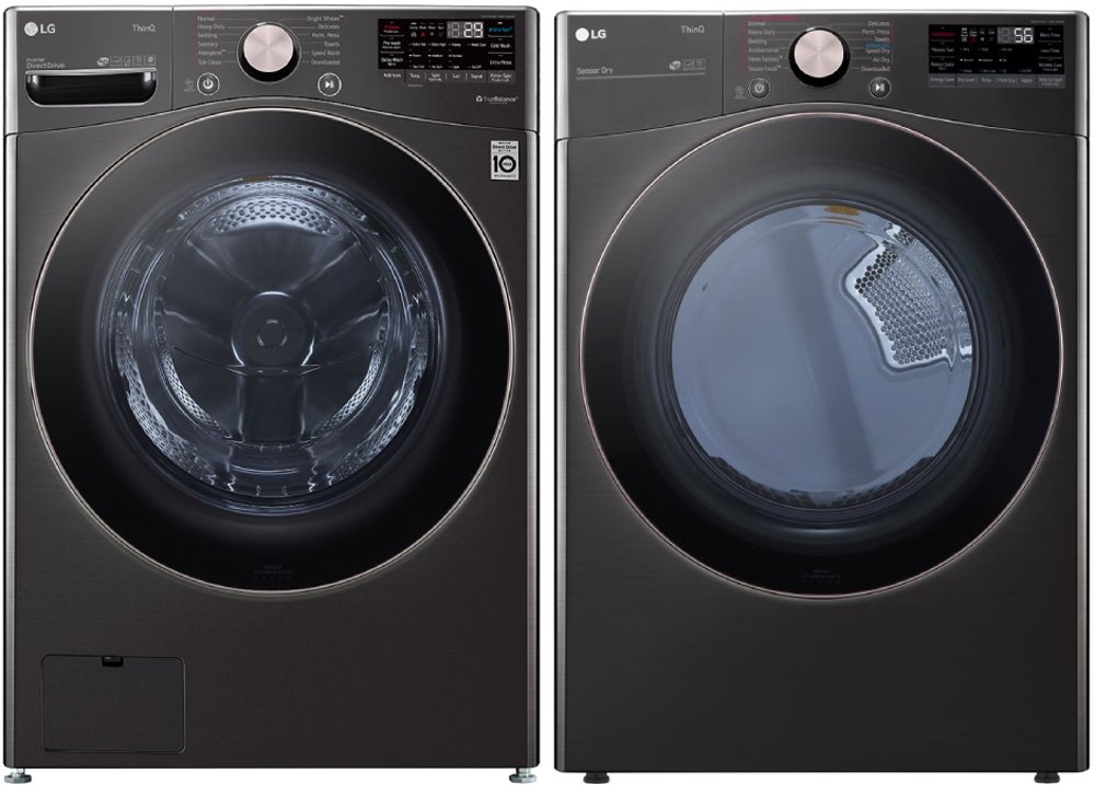 LG Black Steel Electric Front Load Washer and Electric Dryer Kit - 4000