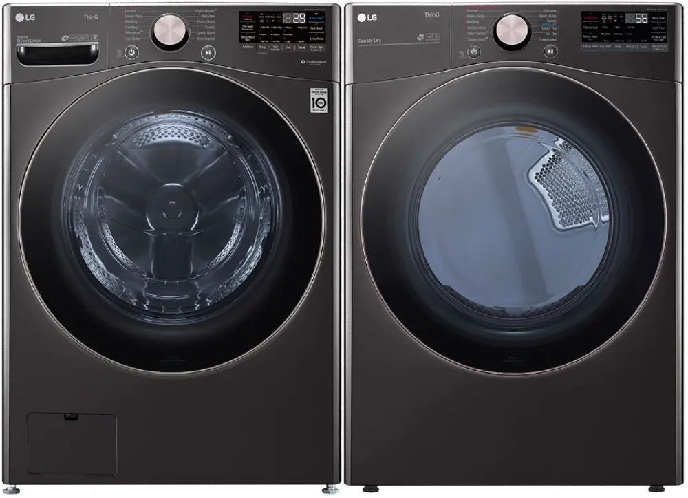 KIT LG Washer and Gas Dryer Black Stainless Steel - 4000-1