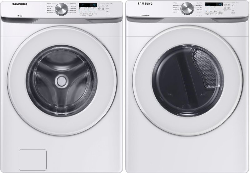 Samsung Electric Front Load Laundry Pair - White