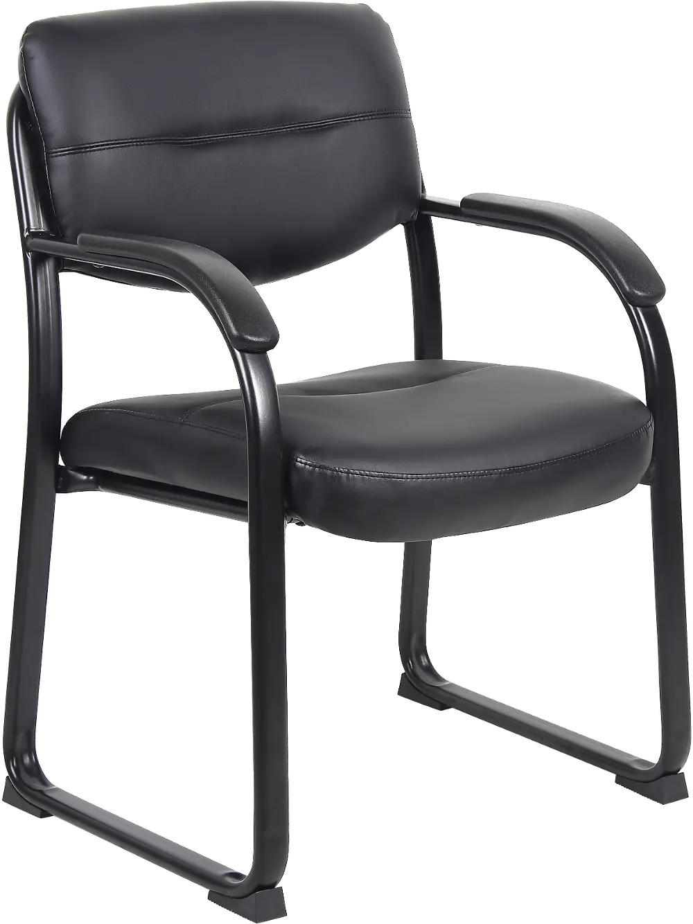 Boss Black Leather Guest Chair-1