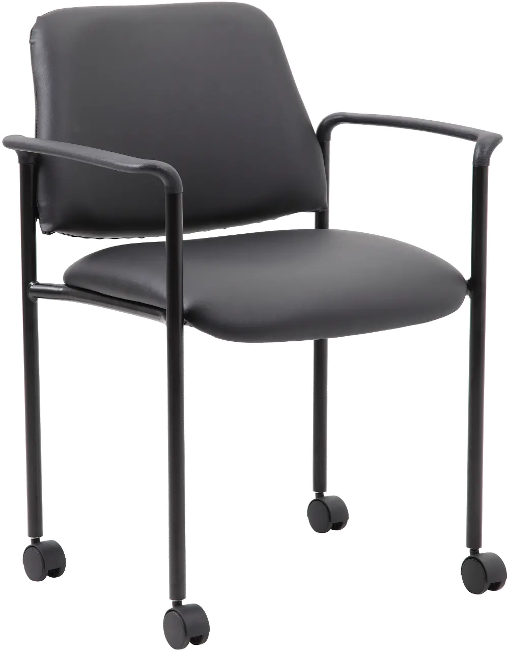 Boss Black  Stacking Chair with Arms-1