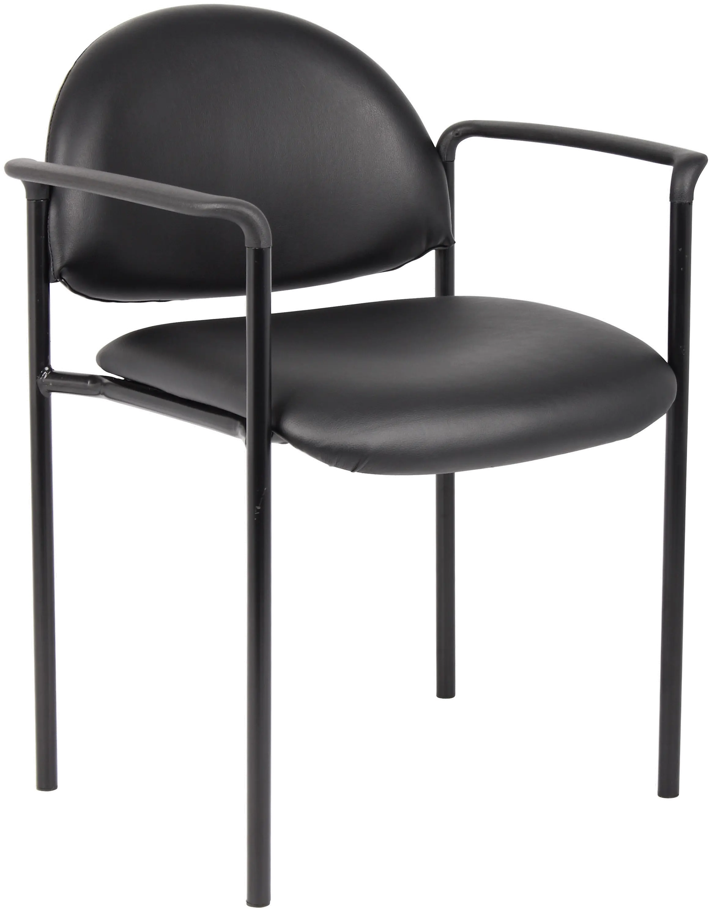 B9501-CS Boss Black Vinyl Stacking Chair With Arm sku B9501-CS