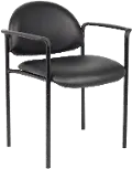 Boss Black Vinyl Stacking Chair With Arm