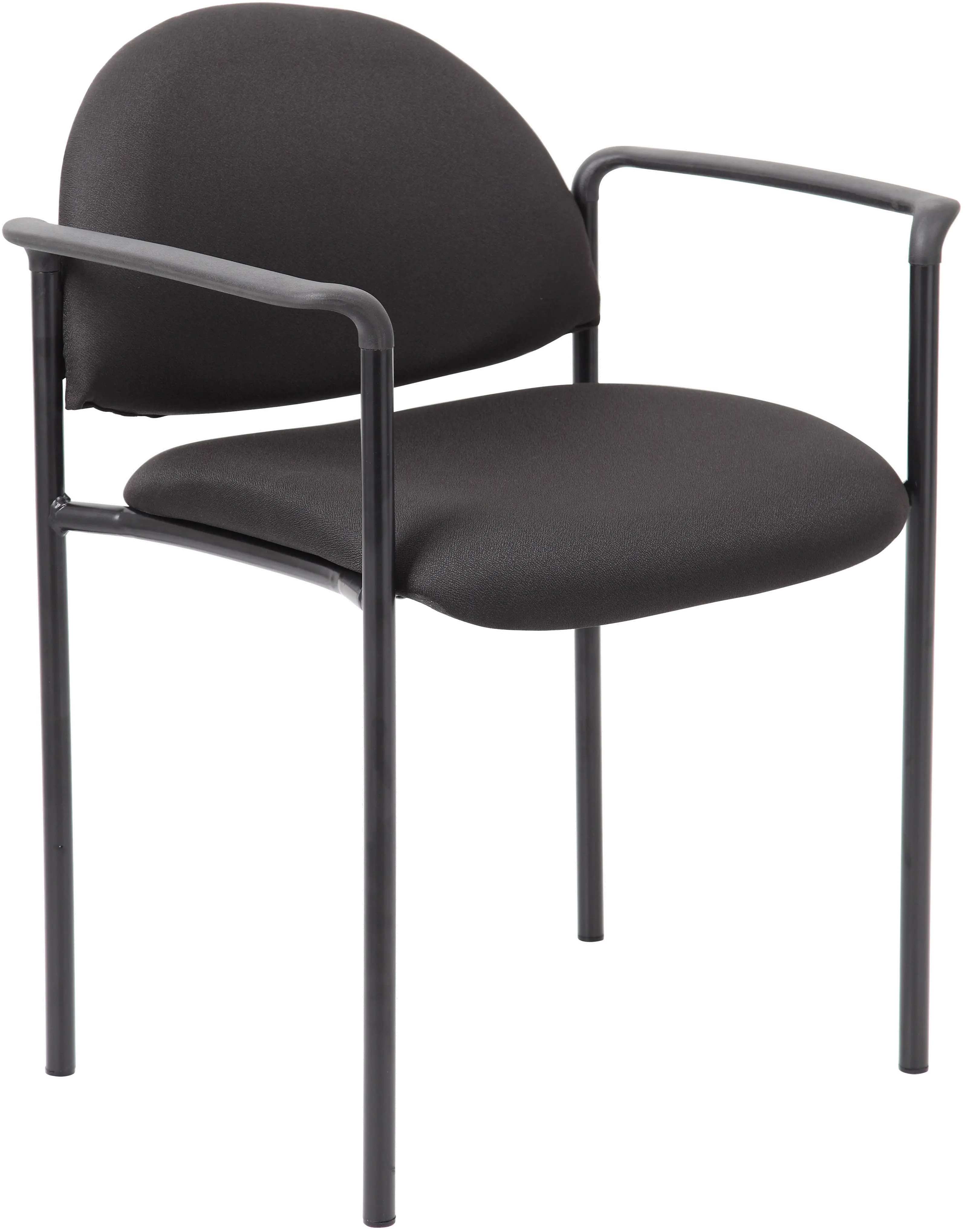Boss Black Diamond Back Stacking Chair With Arm