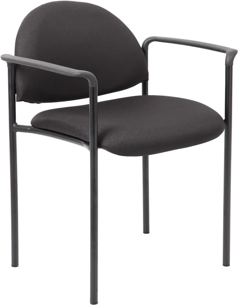 Boss Black Diamond Back Stacking Chair With Arm-1