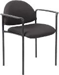 Boss Black Diamond Back Stacking Chair With Arm