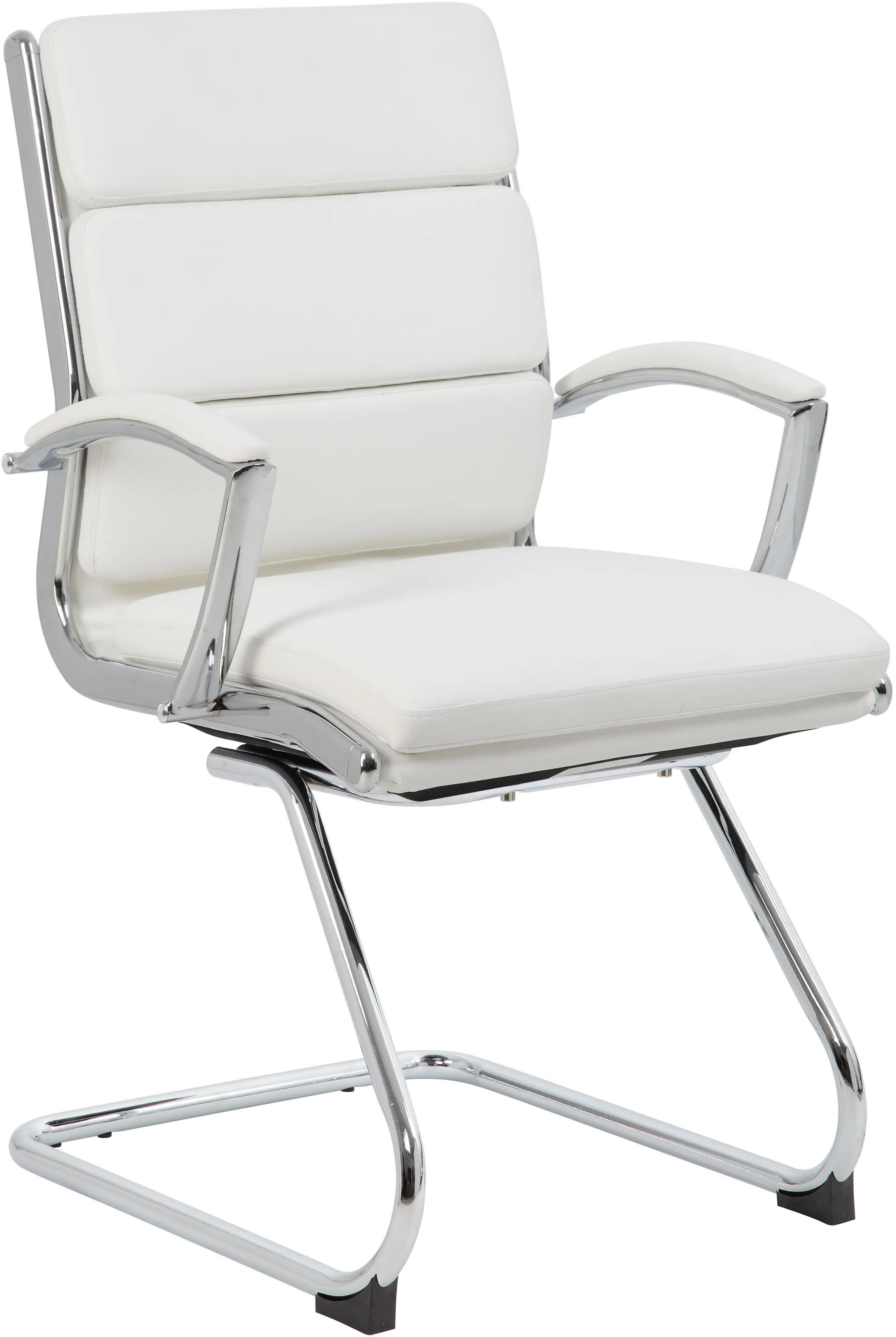 Boss White And Chrome Executive Guest Chair