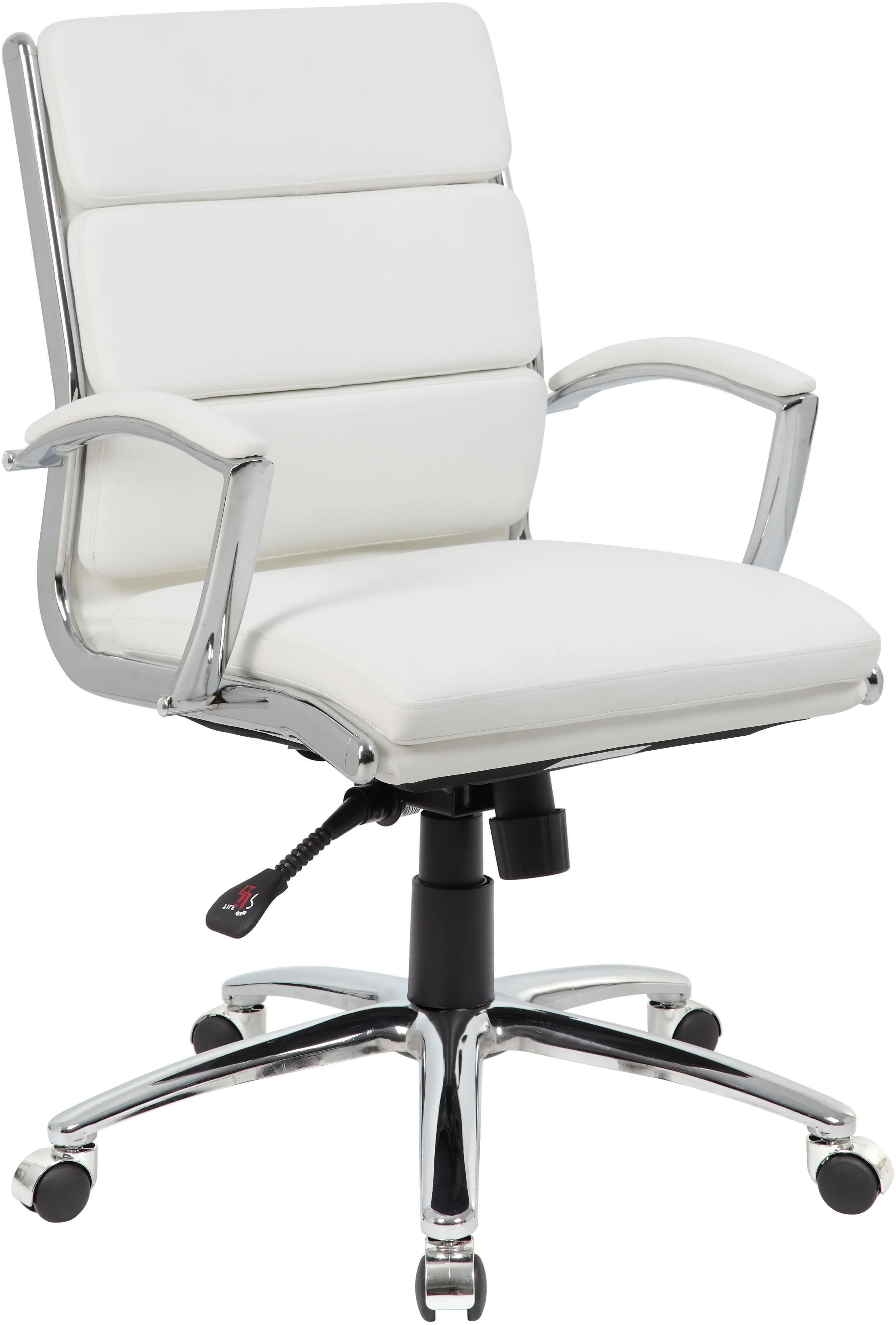 Boss White And Chrome Office Chair
