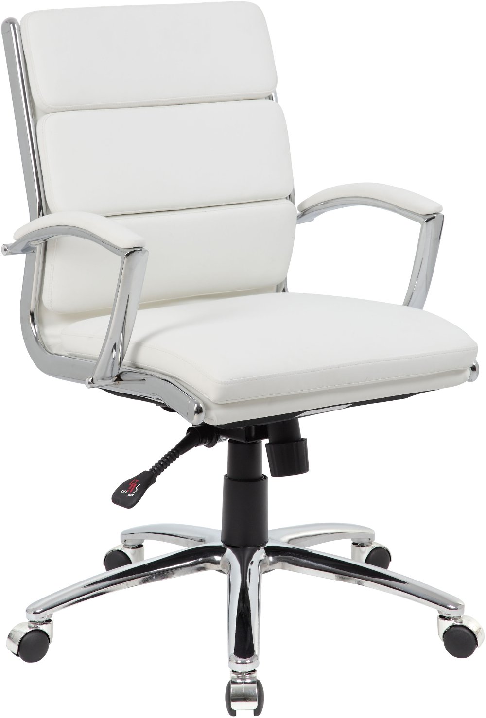 Boss White And Chrome Office Chair