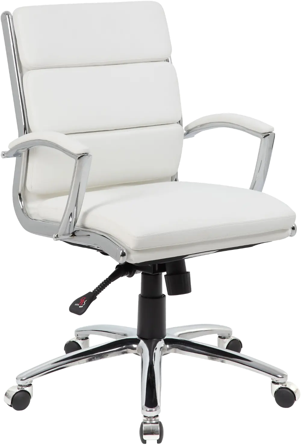 Boss White And Chrome Office Chair-1