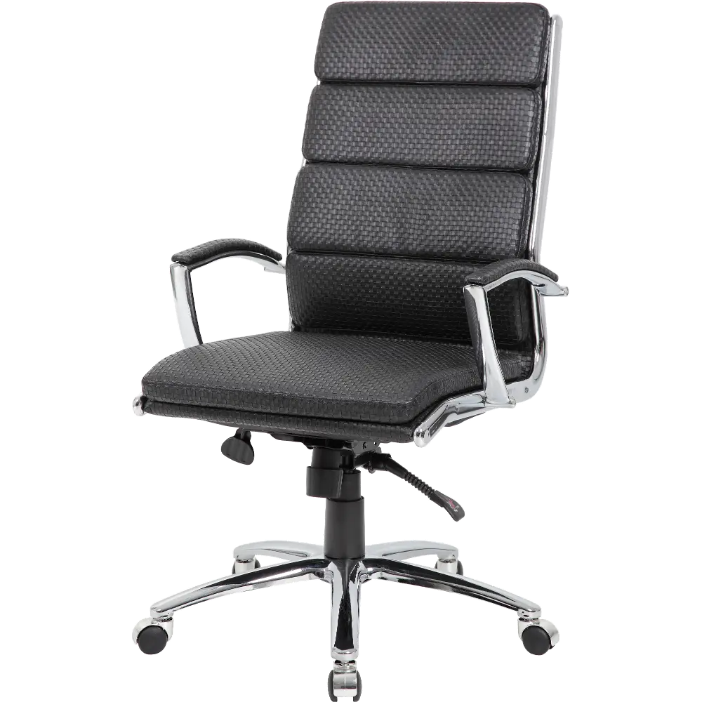 Boss Black And Chrome Office Chair-1