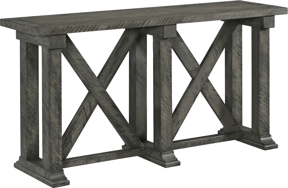 Trestle Noble Gray Country Chic Sofa Table-1