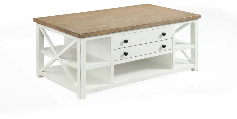 Country Chic Coffee Table - Cottage White-1