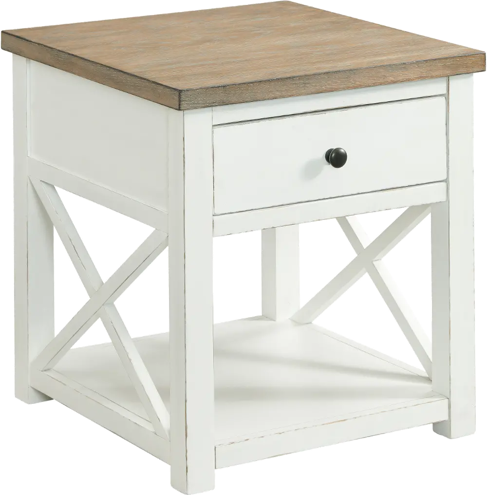 Cottage White End Table - 40-1