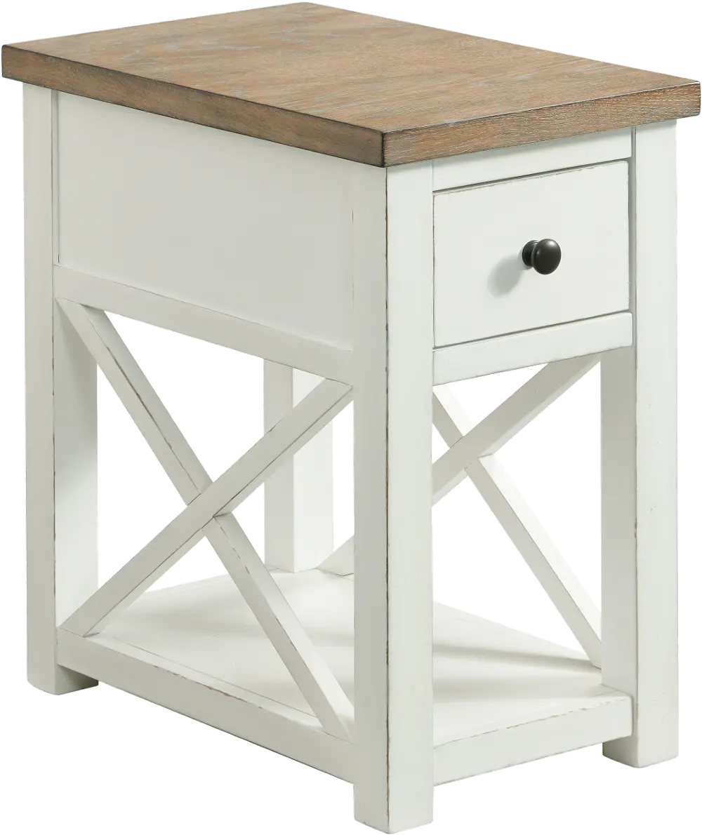 Cottage White Side Table - 40-1