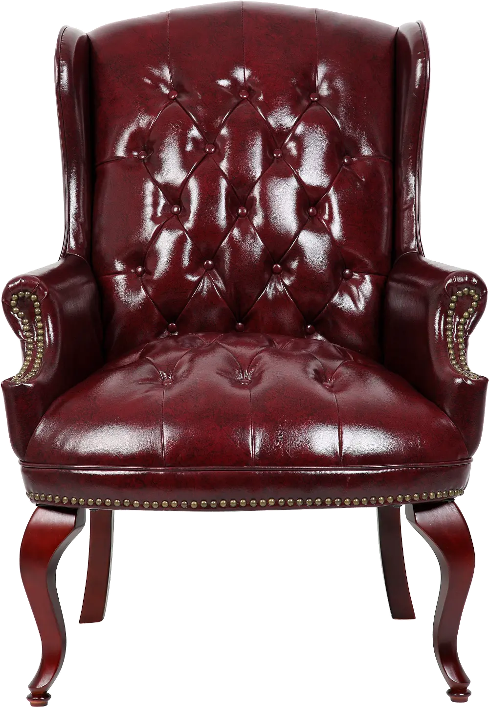 Boss Burgundy Wingback Guest Chair-1