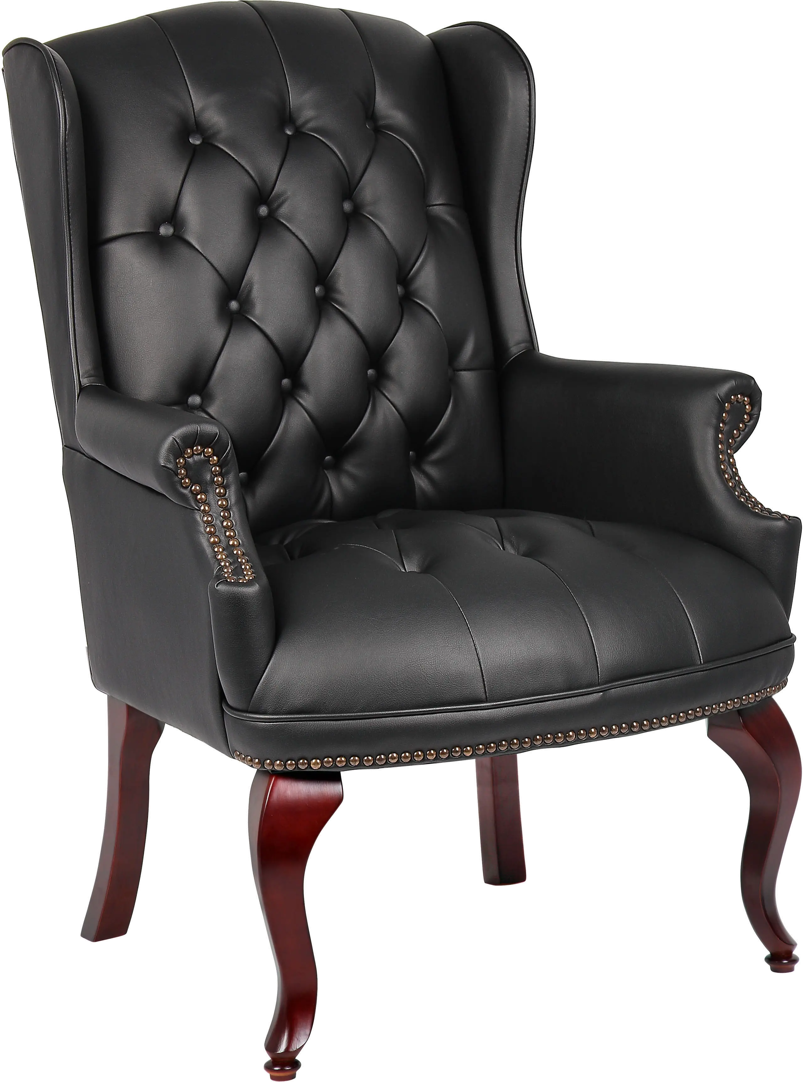 B809-BK Boss Black Wingback Guest Chair sku B809-BK