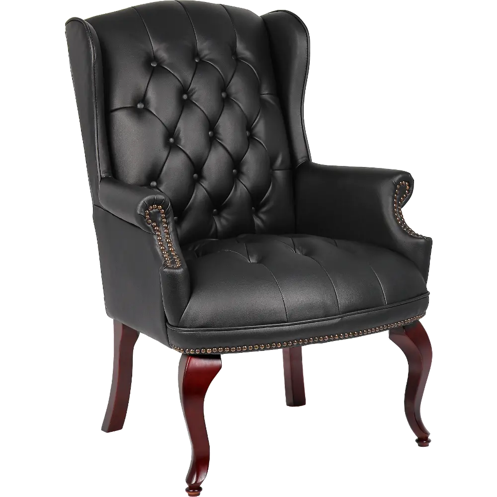 Boss Black Wingback Guest Chair-1