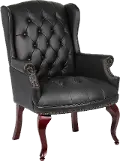 Boss Black Wingback Guest Chair