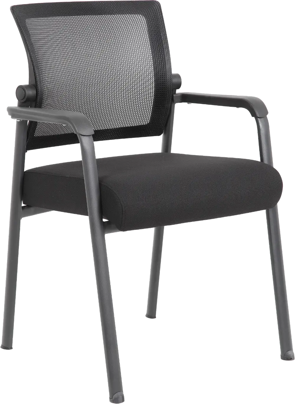 Boss Black Mesh 4-Leg Guest Chair-1