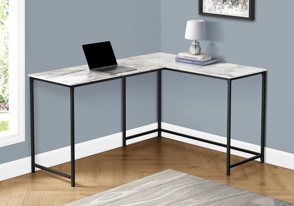 112323308 Minimal Black L-Shaped Desk sku 112323308