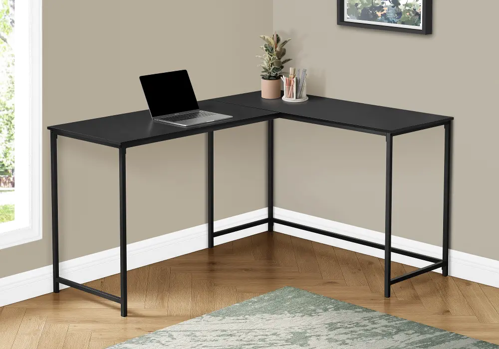 Lindzee Black L-Shaped Desk-1
