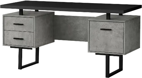 Charcoal Concrete + Steel Desk, custom made by Hard Goods  Classic office  furniture, Narrow desk, Home office furniture