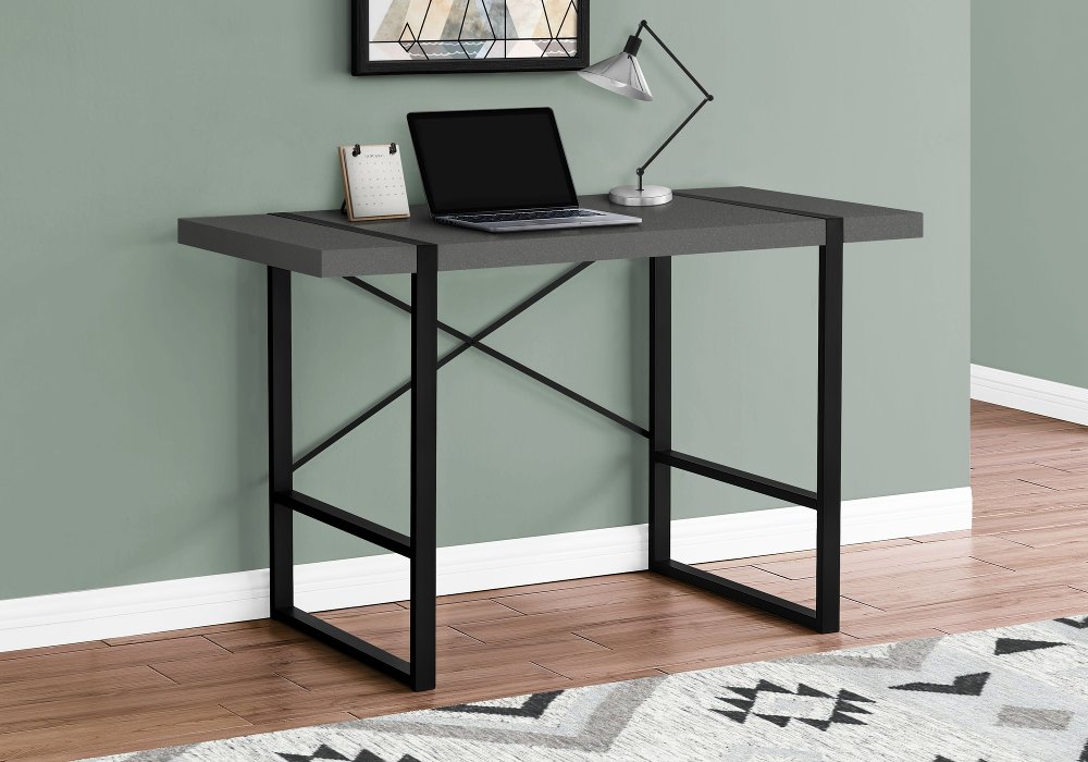 112326005 Gray and Black Thick Panel Computer Desk sku 112326005