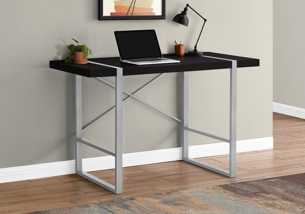 112326099 Black and Silver Computer Desk sku 112326099