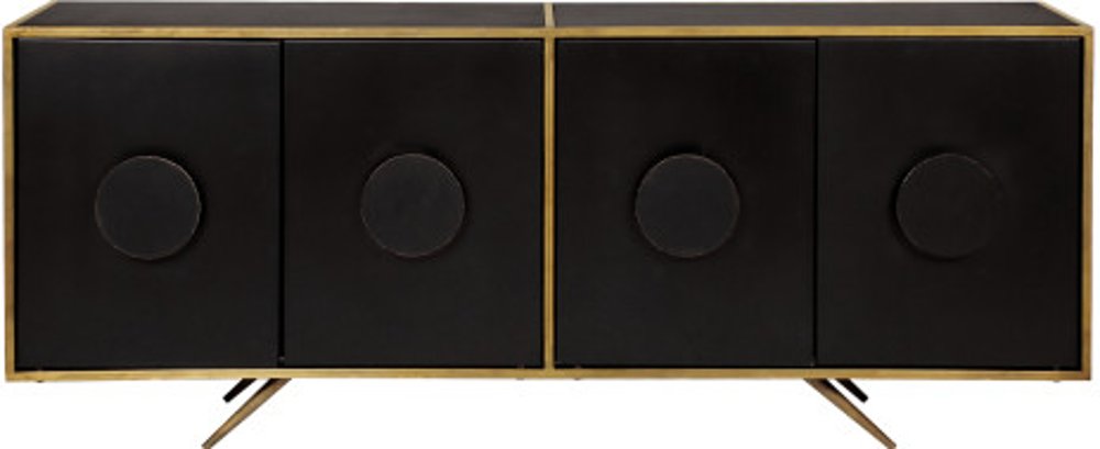 Mid Century Modern Black and Gold Dining Room Sideboard - Modern Eclectic