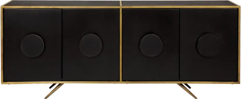 Modern Eclectic Mid Century Modern Black and Gold Dining Room Sideboard-1