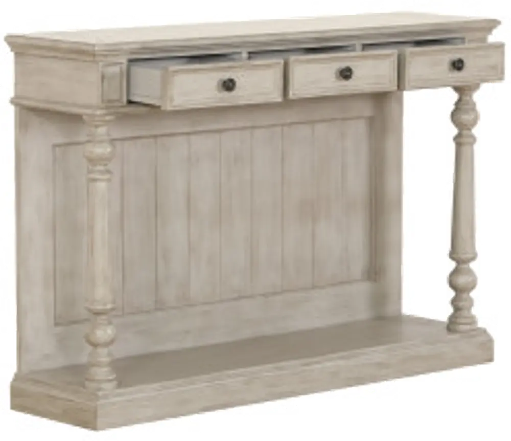 Farmhouse White Wash Accent Table - Modern Eclectic-1