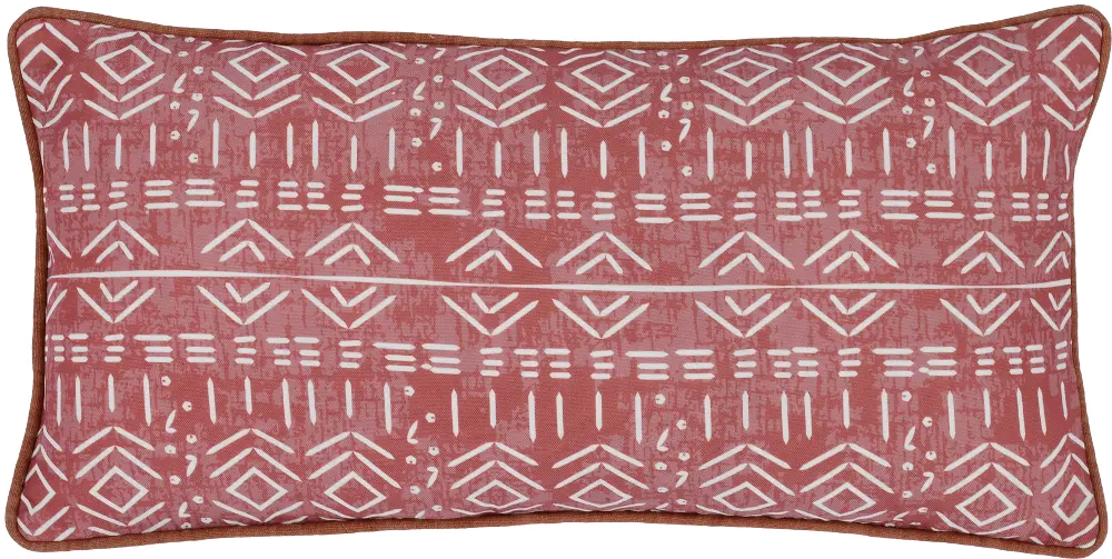 Zulu Red Clay Indoor-Outdoor Rectangle Throw Pillow-1