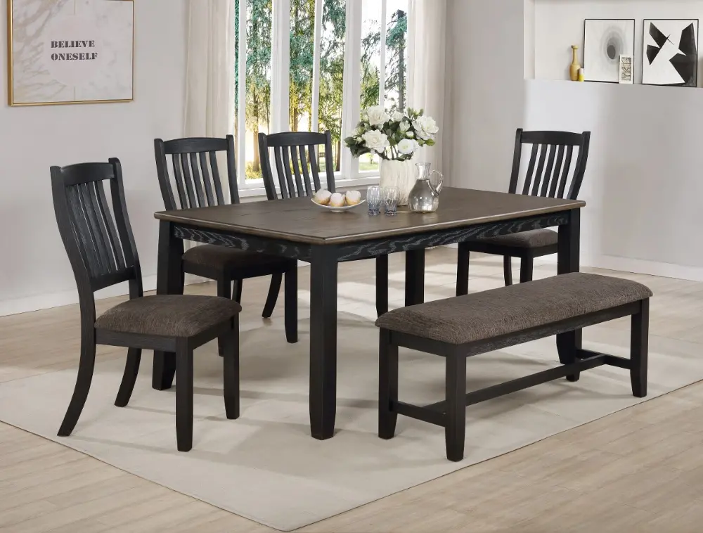 Jorie Black 6 Piece Dining Room Set-2