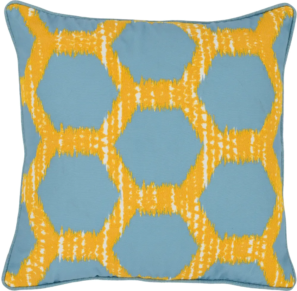 Blue and Yellow Indoor-Outdoor Gaines Throw Pillow-1