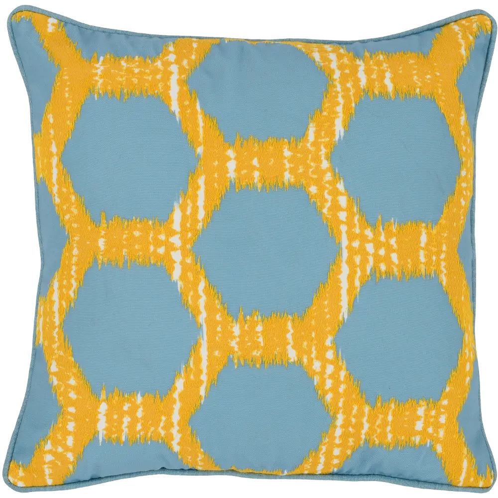 Blue and Yellow Indoor-Outdoor Gaines Throw Pillow-1