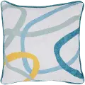 Blue and Multi Color Indoor-Outdoor Throw Pillow