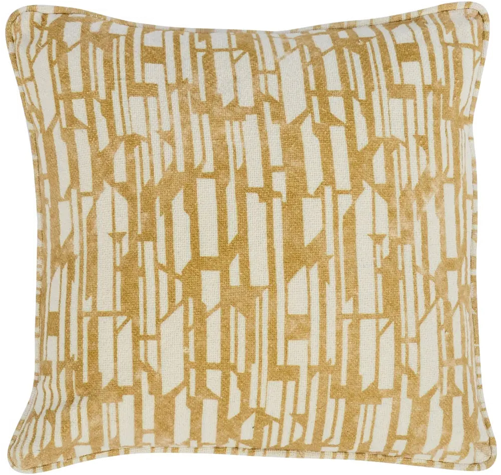 Golden Honey Square Neso Throw Pillow-1