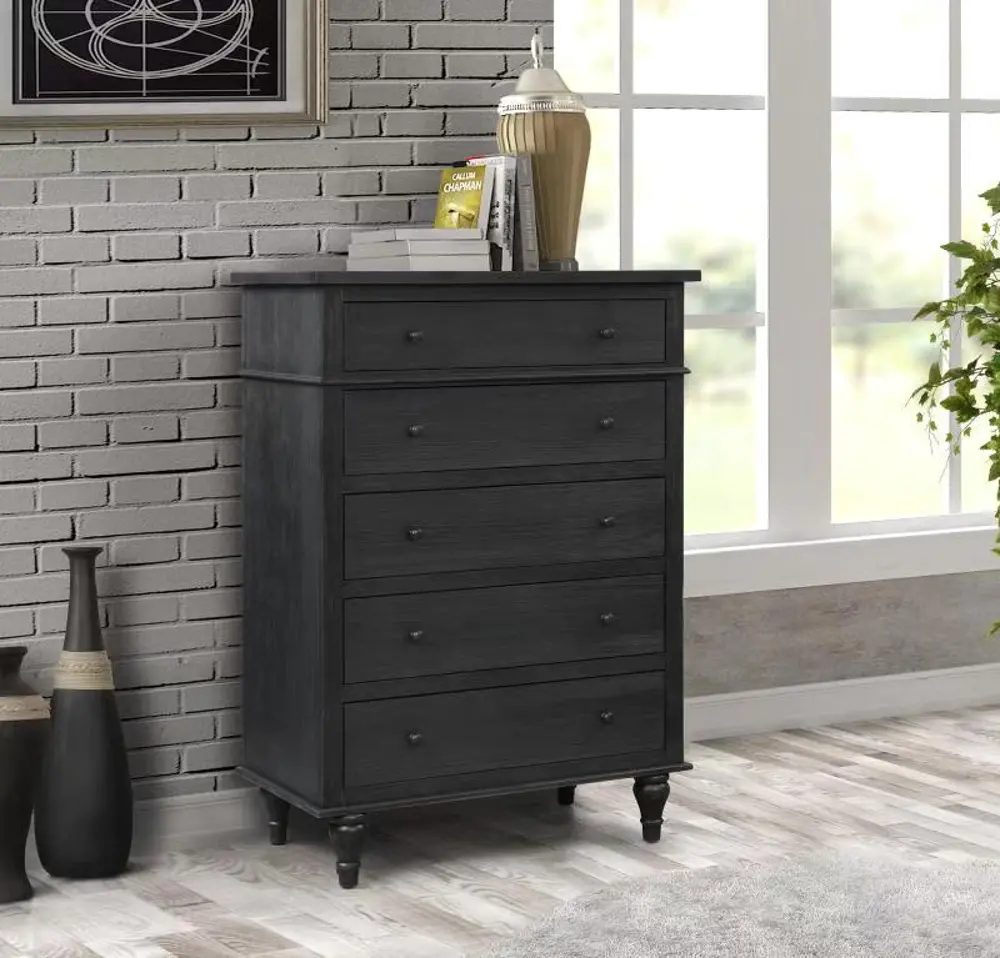 Classic Charcoal Gray Chest of Drawers - Palma-1