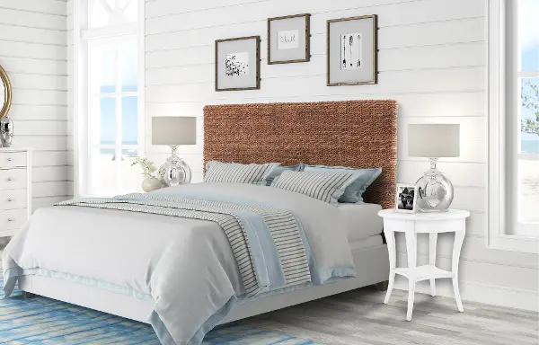 Coastal Banana Leaf Brown Queen Headboard Wilmington Rc Willey Coastal Banana Leaf Brown Queen, Wilmington King Sleigh Bedroom Set