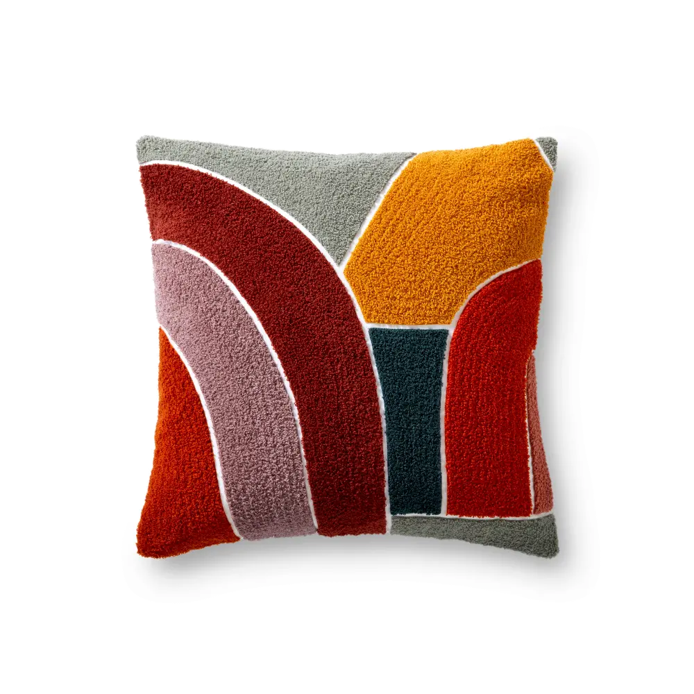 P0964JBMULTI 18 Inch Bold Eclectic Multi Color Throw Pillow-1
