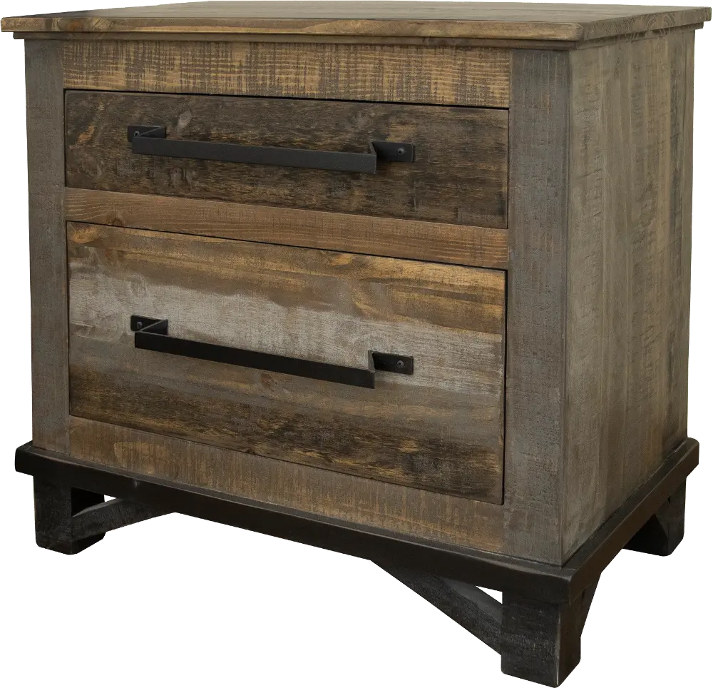 Loft Rustic Pine Nightstand-1